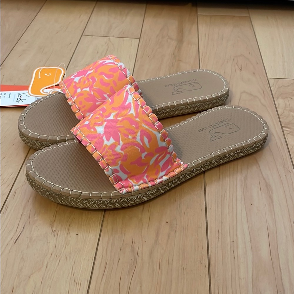 Tropical Print Slide Sandals Vineyard Vines 8